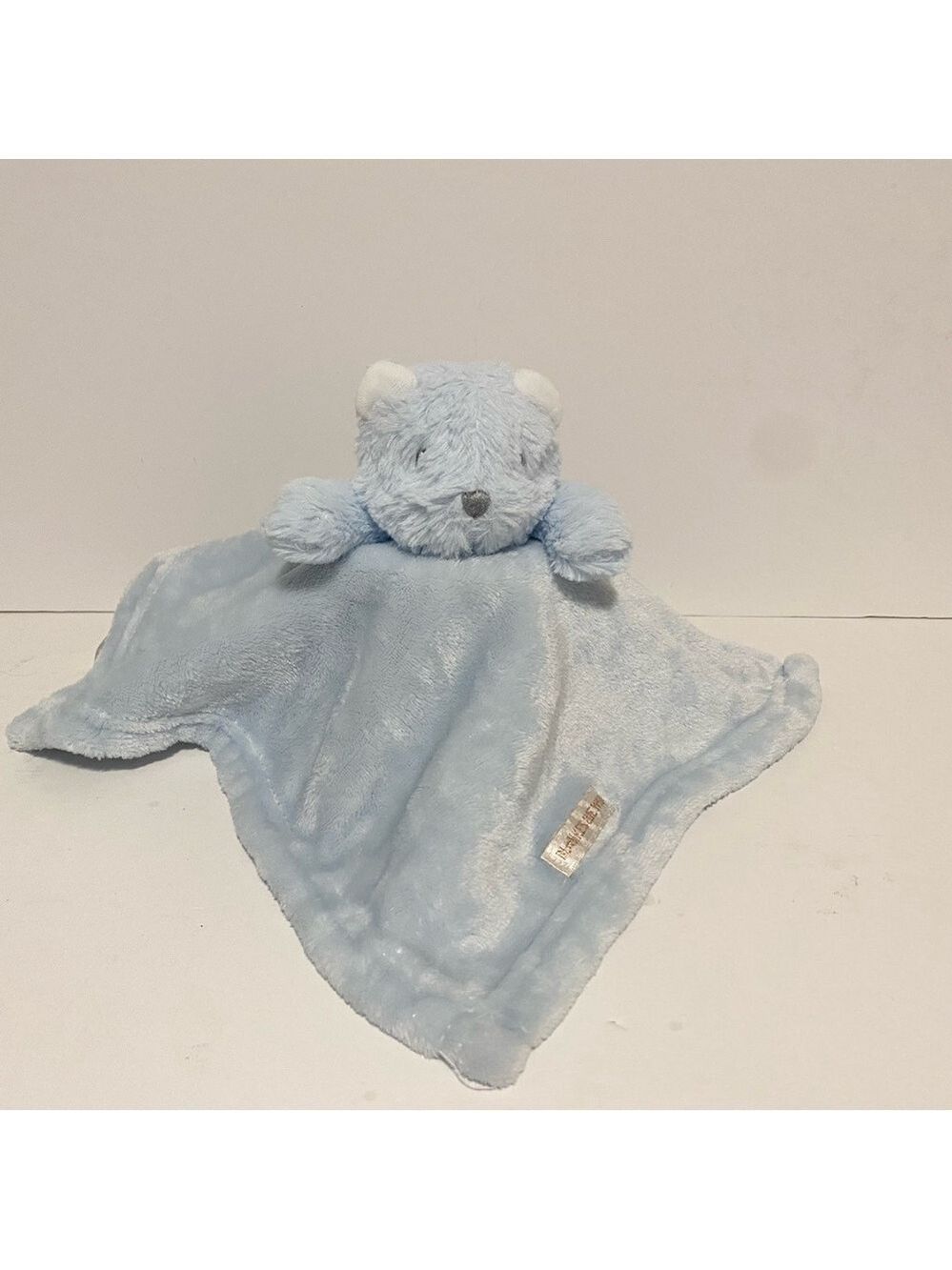 Blankets & Beyond Bear Lovey Blue Plush Security Blanket Cuddle Toy Soft Boy